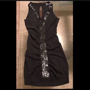 Bebe size medium mini black dress with sequin